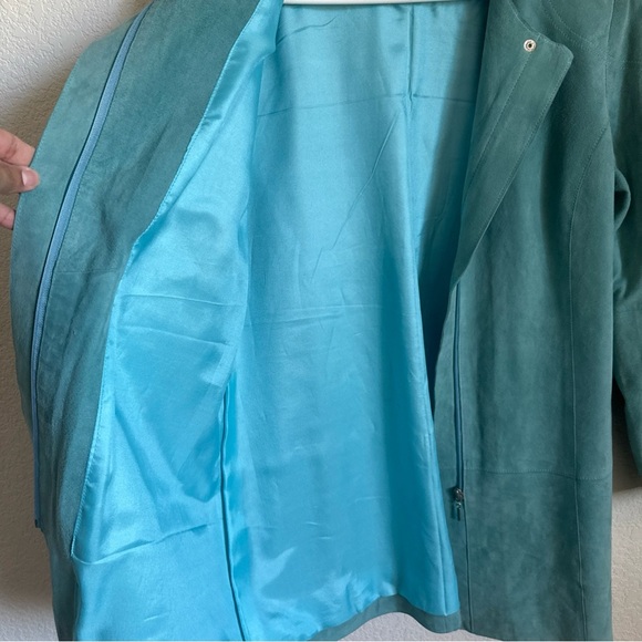 Saguaro Leather Jacket Full-zip Turquoise Size Small - Picture 4 of 11